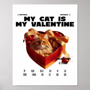 Eine Katze in der Box Therapie Frohen Valentinstag Poster