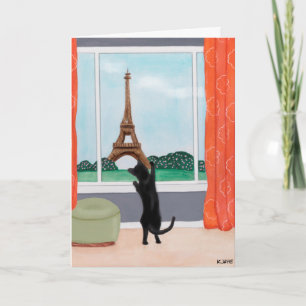 Eine Katze in Paris - Grußkarte mit Kunstmotiv Karte
