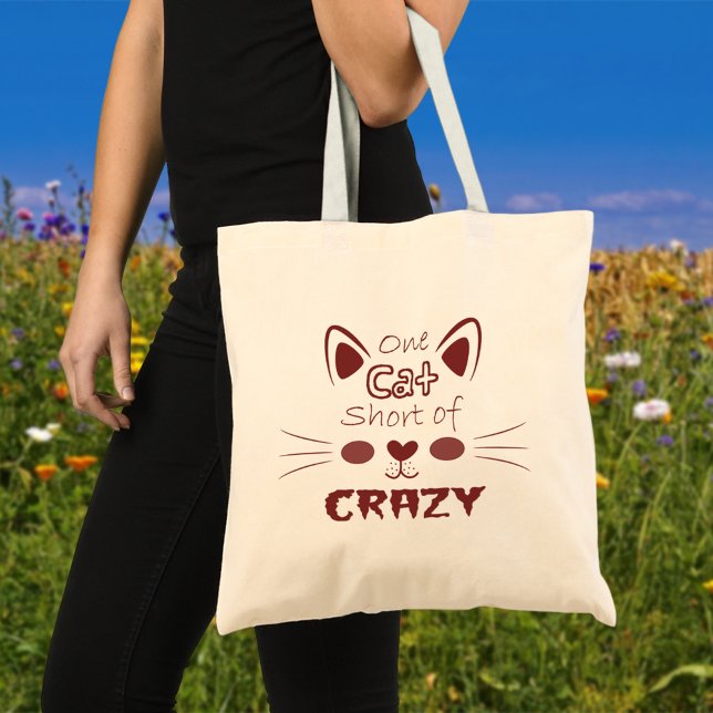 Eine Katze Kurz Crazy Funny Whimsical Niedlich Kit Tragetasche (Von Creator hochgeladen)