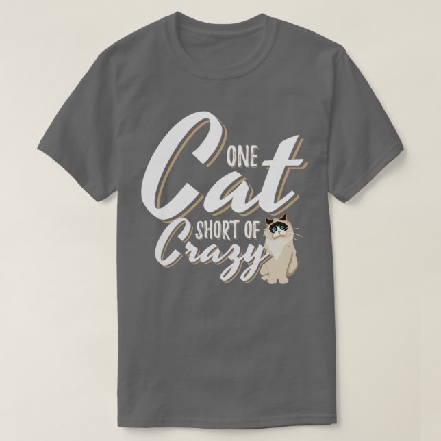 Eine Katze Kurz verrückt T-Shirt (Design vorne)