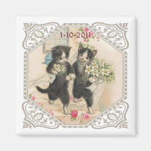Eine Katze Lover ist Save the Date Hochzeit Magnet