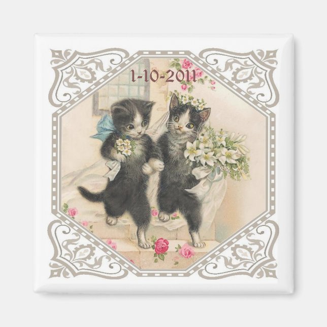 Eine Katze Lover ist Save the Date Hochzeit Magnet (Vorne)