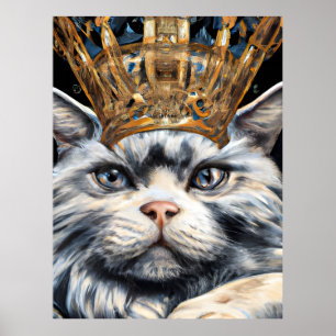 Eine Katze mit einer Krone Poster