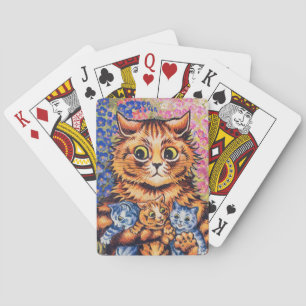 Eine Katze mit ihren Kätzchen von Louis Wain Spielkarten