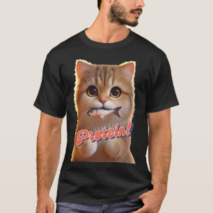 Eine Katze mit ihrer Mahlzeit T-Shirt