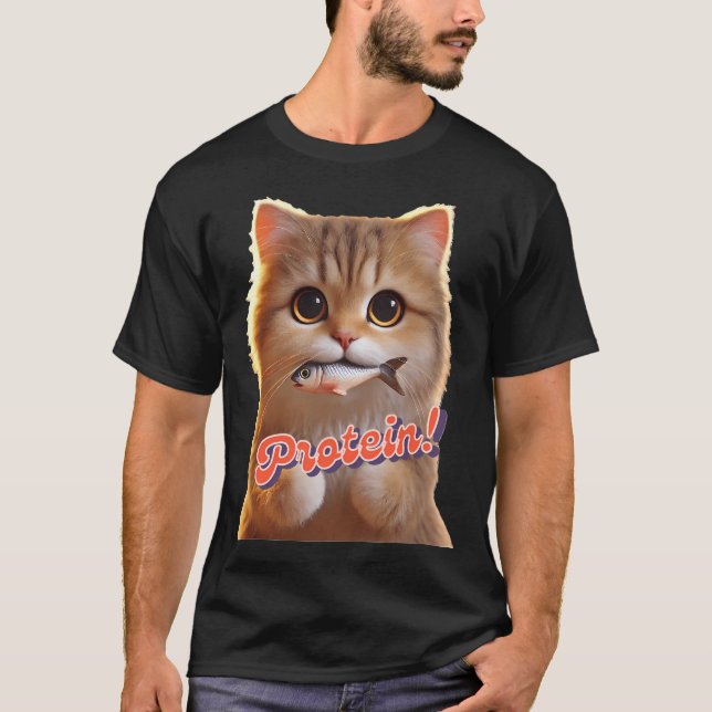 Eine Katze mit ihrer Mahlzeit T-Shirt (Vorderseite)