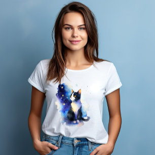 Eine Katze namens Nixie - Wasserfarbstil T-Shirt
