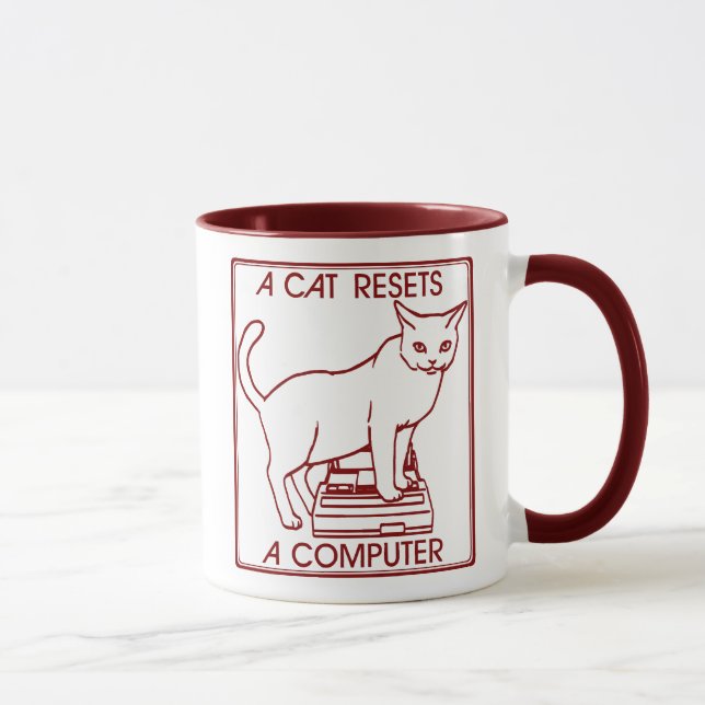 Eine Katze stellt einen Computer in Japan zurück Tasse (Rechts)