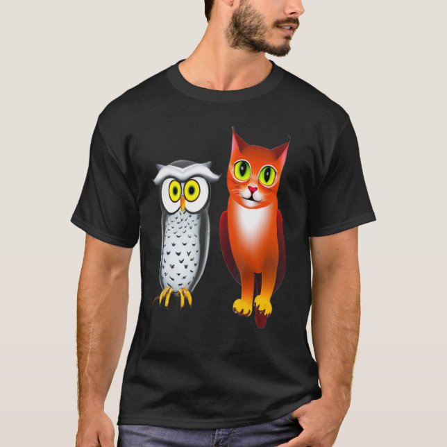 EINE KATZE UND EINE EULE 4 T-Shirt (Vorderseite)