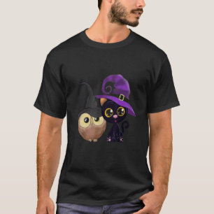 eine Katze und eine Eule süß für Männer und Frauen T-Shirt