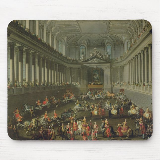 Eine Kavalkade in der Winter-Reitschule Mousepad (Vorne)