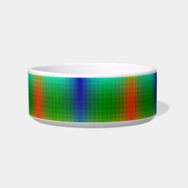 Eine Keramikschale mit einem lebendigen, regenboge Napf