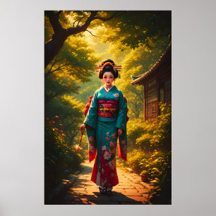 Eine Kimono-Strahlung Poster