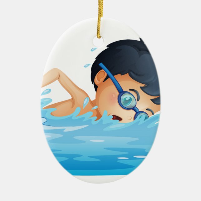 Eine Kinderschwimmen Keramik Ornament (Vorne)