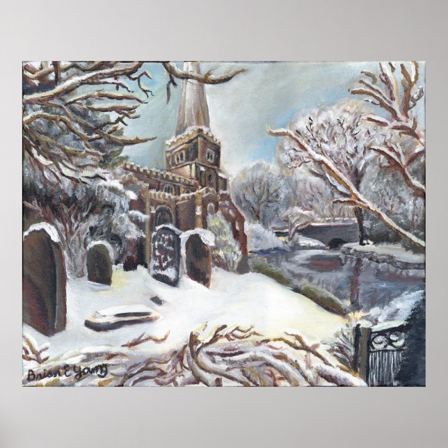 Eine Kirche im Winter Poster (Vorne)