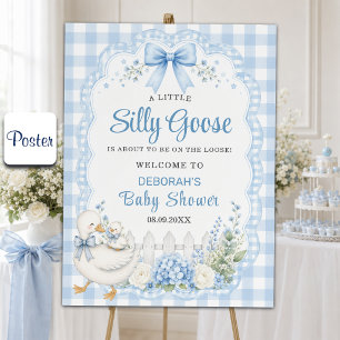 Eine kleine alberne Gans Blau Cottagecore Babypart Poster