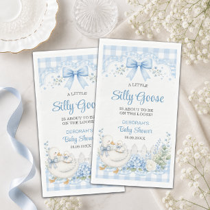 Eine kleine alberne Gans Blue Cottagecore-Baby-Par Serviette