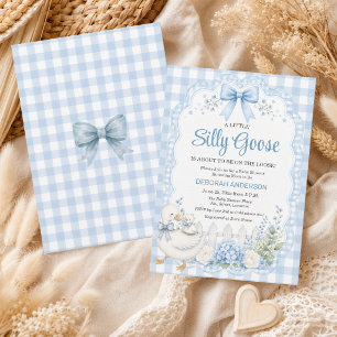 Eine kleine alberne Gans Blue Cottagecore Baby Sho Einladung