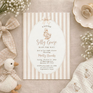 Eine kleine alberne Gans-Bow-Neutrale Babyparty Einladung