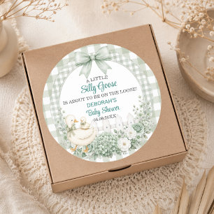 Eine kleine alberne Gans Green Cottagecore-Baby-Pa Runder Aufkleber