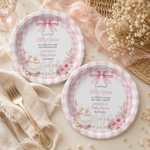 Eine kleine alberne Gans Pink Cottagecore Babypart Pappteller