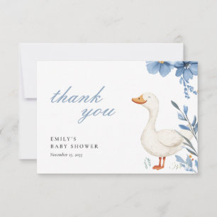 Eine kleine Alberne Gänsejunge Babydusche Dankeskarte