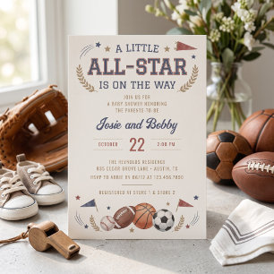 Eine kleine All-Star-Babyparty kommt - Baby Shower Einladung