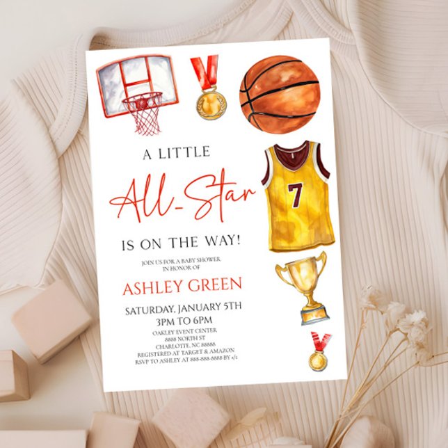 Eine kleine All-Star-Basketball-Baby-Dusche Einladung (Von Creator hochgeladen)