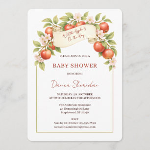 Eine kleine Apfel ist auf dem Weg Baby Shower Einladung