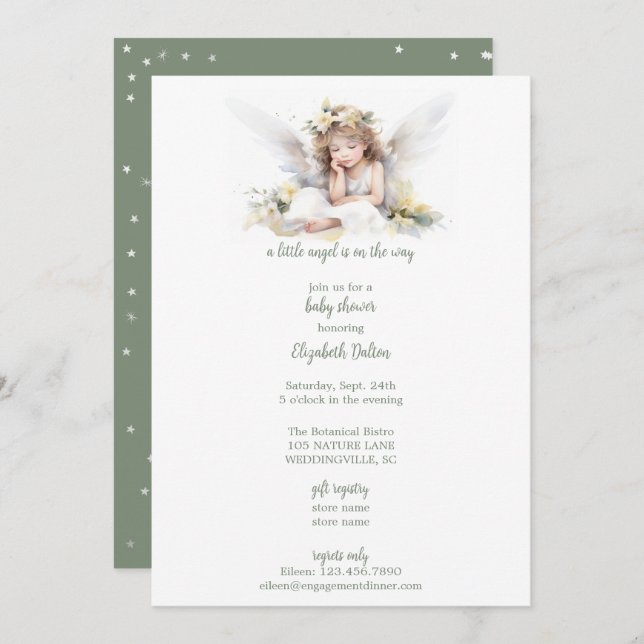 Eine kleine Aquarellendusche Einladung (Vorne/Hinten)