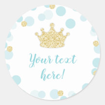 Eine kleine Aufkleber Prinz-Babyparty im blauen