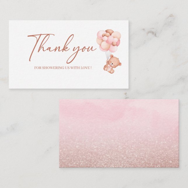 Eine kleine Babydusche dank Umschließung ca. Begleitkarte (Vorne/Hinten)