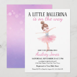 Eine kleine Ballerina befindet sich auf dem Weg zu Einladung