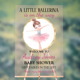Eine kleine Ballerina ist auf dem Weg Baby Shower Acrylschild