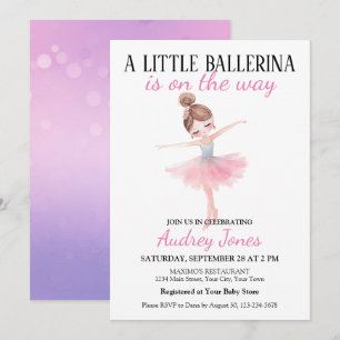 Eine kleine Ballerina ist auf dem Weg Baby Shower Einladung