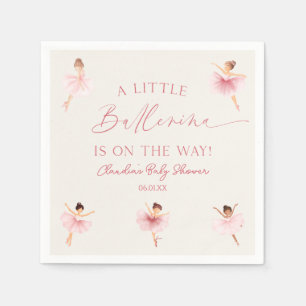 Eine kleine Ballerina Pink Ballett Babydusche Serviette