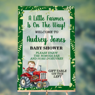 Eine kleine Bauer ist auf dem Weg Baby-Party Acrylschild