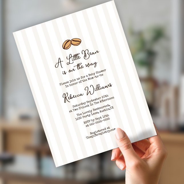 Eine kleine Bean ist auf dem Weg Coffee Baby Dusch Einladung (Von Creator hochgeladen)
