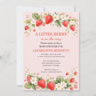Eine kleine Beeren-Strawberry-Florale Babyparty Einladung