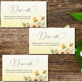 Eine kleine Bienenentwaschmaschine mit Raffle Baby Begleitkarte