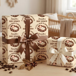 Eine kleine Bohne braut Kaffee Baby Shower Geschenkpapier