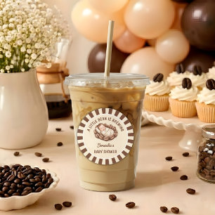 Eine kleine Bohne braut Kaffee Baby Shower Runder Aufkleber