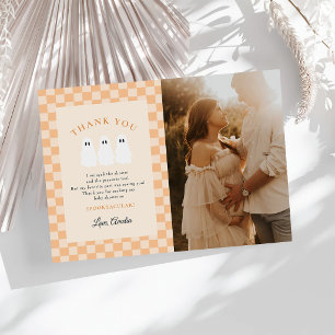 Eine kleine Boo-Baby-Shower-Halloween-Foto Dankeskarte