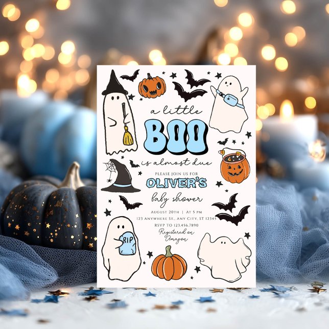 Eine kleine Boo Blue Halloween Baby Dusche Einladu Einladung (Von Creator hochgeladen)
