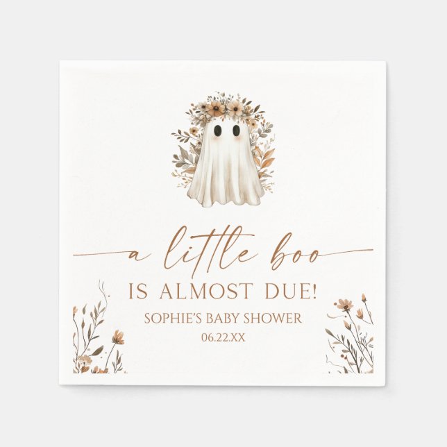 Eine kleine Boo Boho Ghost Wildblume Kinderdusche Serviette (Vorderseite)