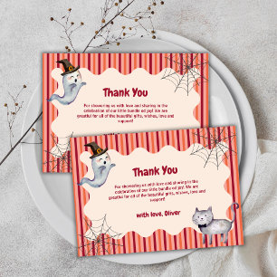 Eine kleine Boo Ghost Cat Herbst Babydusche Dankeskarte