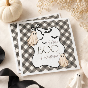 Eine kleine Boo Gingham Halloween Babyparty Serviette
