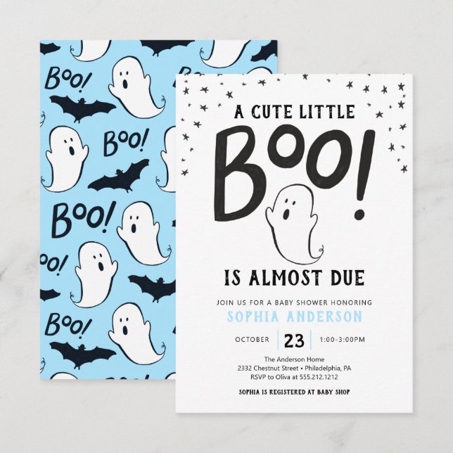 Eine kleine Boo Halloween Baby Dusche Einladung (Vorne/Hinten)