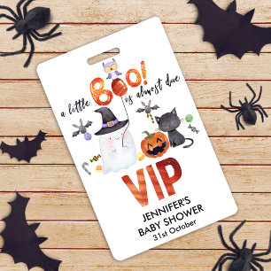 Eine kleine Boo Halloween Fliege Baby Shower VIP Ausweis