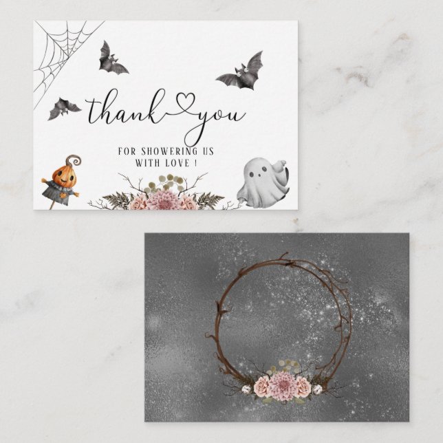 Eine kleine Boo Halloween-Karte Mitteilungskarte (Vorne/Hinten)